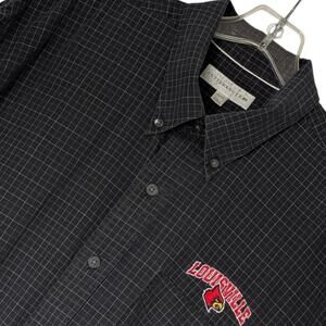 Louisville Cardinals Shirt‎ Mens XL Black Check Long Sleeve College Button Down